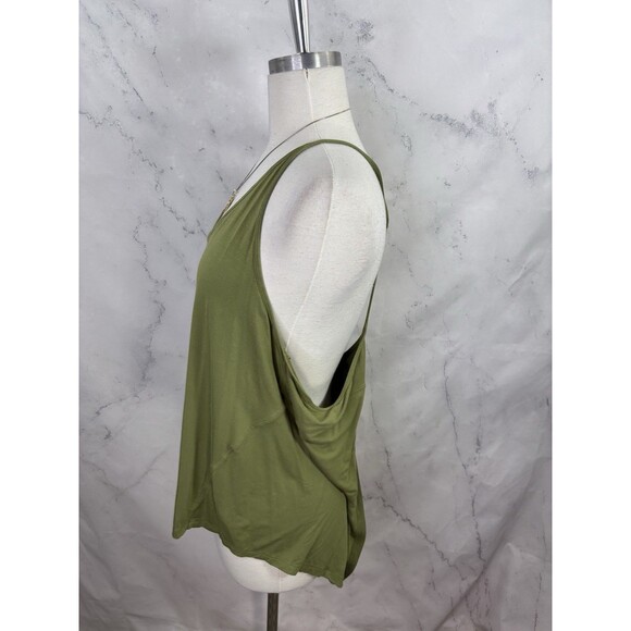 Lululemon Modal Silk Yoga Tank Top Sage Green Womens M/L Gym T Back Back Slit - Picture 7 of 10
